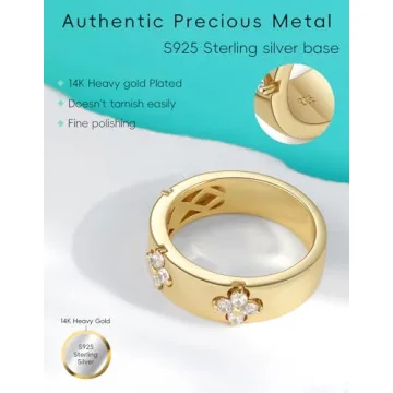 Timelesstar Moissanite Clover Ring for Women Wedding Bands