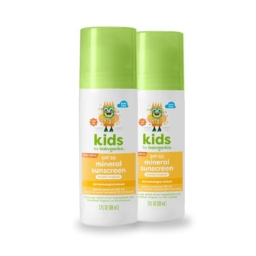 Babyganics SPF 50 Kids Mineral Sunscreen Roller Ball, Totally Tropical | UVA UVB Protection | Octino...