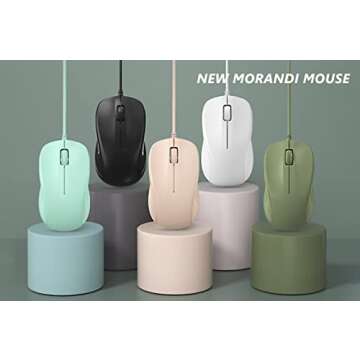 CORN USB Silent Wired Computer Mouse with Easy Click for Office and Home, 1200DPI, Premium and Portable, Compatible with Windows PC, Laptop, Desktop, Notebook (Pink)