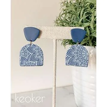 Keoker Boho Silk Screen Stencils for Polymer Clay, 3PCS Aztec Silk Screen for Polymer Clay, for Printing on Jewelry Clay Earrings Decoration, Each 6" X 3.8" (Boho)