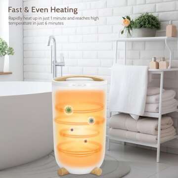 Keenray Towel Warmer for Bathroom, Luxury Towel Warmer Bucket with Timer, LED Display for Time and Temperature, Delay Time Up to 24 Hours, Child Lock, Hot Towel Heater, Gifts for Mom,Dad,Him,Her