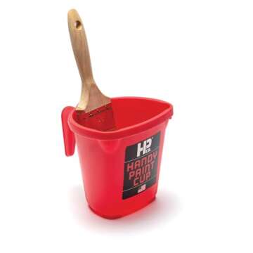 HANDy Paint Cup Holds 16 oz. of Paint or Stain, Integrated Magnetic Brush Holder, Ideal for Trim Wor...