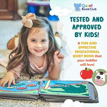 Montessori Quiet Busy Book - Airplane Activity Toy for Toddlers - Car Travel Preschool Road Trip