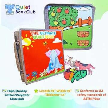 Montessori Quiet Busy Book - Airplane Activity Toy for Toddlers - Car Travel Preschool Road Trip