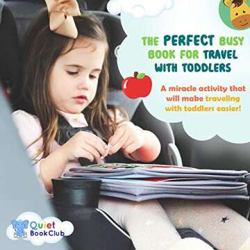 Montessori Quiet Busy Book - Airplane Activity Toy for Toddlers - Car Travel Preschool Road Trip