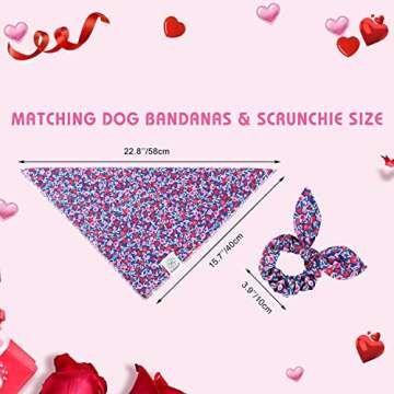 E-Clover Cute Dog Bandana & Scrunchie Set for Pet Moms