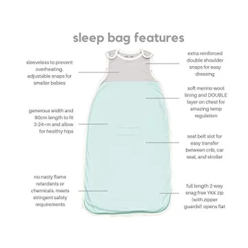 Antipodes Merino Baby Winter Sleeping Bag for Comfort
