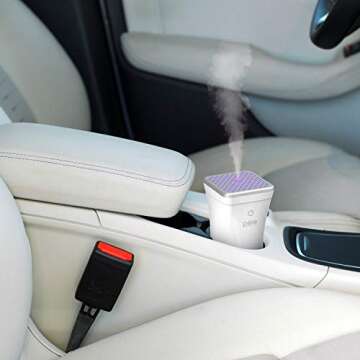 Pure Enrichment® PureSpa™ Go - Portable Car Diffuser with 50ml Water Tank, Optional Color-Changin...