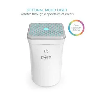 Pure Enrichment® PureSpa™ Go - Portable Car Diffuser with 50ml Water Tank, Optional Color-Changing Light, and USB Charging Cable - Ideal Aroma Diffuser Fits Car Cup Holder to Freshen Home & Auto
