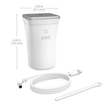 Pure Enrichment® PureSpa™ Go - Portable Car Diffuser with 50ml Water Tank, Optional Color-Changing Light, and USB Charging Cable - Ideal Aroma Diffuser Fits Car Cup Holder to Freshen Home & Auto