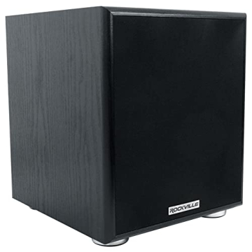 Rockville Rock Shaker 6.5", 200W Powered Subwoofer for Home Theater, Black, Solid MDF Enclosure, RCA...