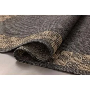 Loloi Chris Loves Julia Providence Collection PRC-01 Charcoal/Natural 7'-6" x 10', .12" Pile Height, Indoor/Outdoor Area Rug