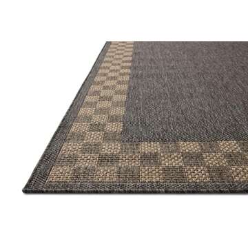 Loloi Chris Loves Julia Providence Collection PRC-01 Charcoal/Natural 7'-6" x 10', .12" Pile Height, Indoor/Outdoor Area Rug