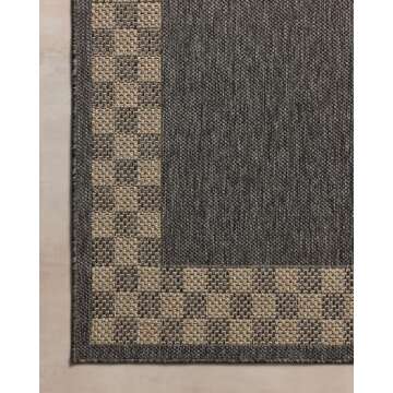 Loloi Chris Loves Julia Providence Collection PRC-01 Charcoal/Natural 7'-6" x 10', .12" Pile Height, Indoor/Outdoor Area Rug