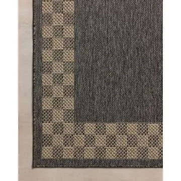 Loloi Chris Loves Julia Providence Collection PRC-01 Charcoal/Natural 7'-6" x 10', .12" Pile Height, Indoor/Outdoor Area Rug