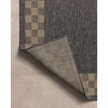 Loloi Chris Loves Julia Providence Collection PRC-01 Charcoal/Natural 7'-6" x 10', .12" Pile Height, Indoor/Outdoor Area Rug