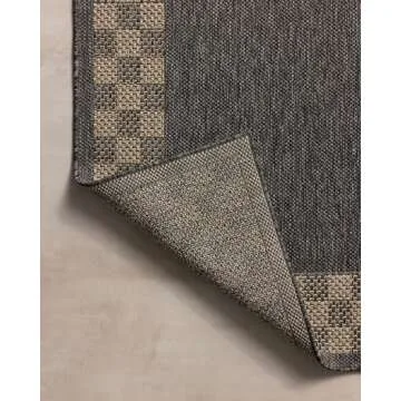 Loloi Chris Loves Julia Providence Collection PRC-01 Charcoal/Natural 7'-6" x 10', .12" Pile Height, Indoor/Outdoor Area Rug