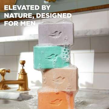 DOVE MEN + CARE Cleansing Soap Bar 4 Count to Rebuild Skin in the Shower Mixed Formulated Plant Based Ingredients 3.51 Oz