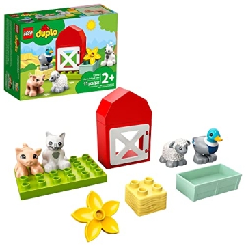 LEGO DUPLO Town Farm Animal Care 10949 Toy for Toddlers with Duck, Pig, Sheep & Cat Figures