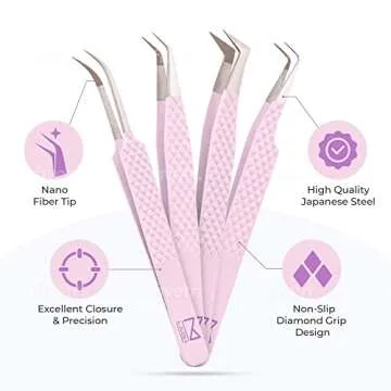 M LASH Eyelash Extension Tweezers Set - Precision Tools