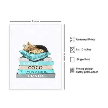 Yorkshire Terrier, Yorkie Glam Decor for Women, Girls Room, Teens Bedroom - High Fashion Design Wall...