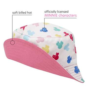 Adorable Disney Girls' Minnie Mouse Bucket Hat for Summer Fun
