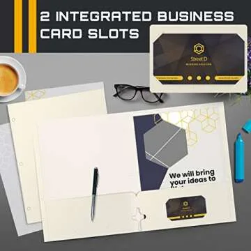 50-Pack White Portfolio Folders for Easy Organization