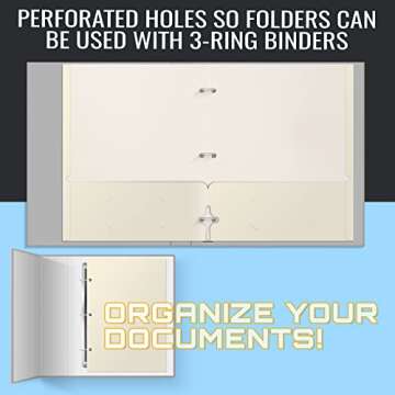 50-Pack White Portfolio Folders for Easy Organization