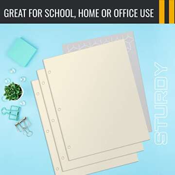 50-Pack White Portfolio Folders for Easy Organization