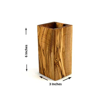 Thirteen Chefs Olive Wood Utensil Holder for Kitchen Tools