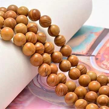 200pcs High-Quality Woodgrain Jasper Beads for Jewelry Making