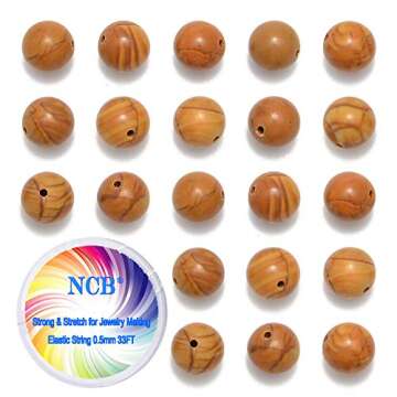 200pcs High-Quality Woodgrain Jasper Beads for Jewelry Making