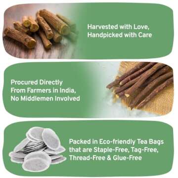 HANDPICK, Licorice Root Tea Bags (50 Count, 2g/bag) Licorice Tea | Non-GMO, Caffeine Free | Premium Quality Eco Conscious Round Bags
