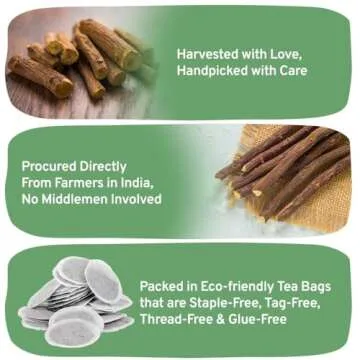 HANDPICK, Licorice Root Tea Bags (50 Count, 2g/bag) Licorice Tea | Non-GMO, Caffeine Free | Premium Quality Eco Conscious Round Bags