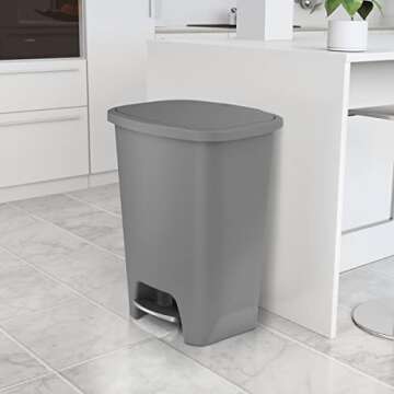 Glad Kitchen Trash Can with Odor Protection and Foot Pedal