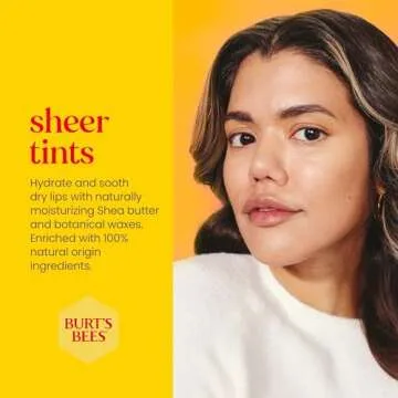Burt's Bees Lip Tint Balm Valentines Day Gifts with Long Lasting 2 in 1 Duo Tinted Balm Formula, Color Infused with Deeply Hydrating Shea Butter for a Natural Looking Buildable Finish, Soft Hibiscus (2-Pack)