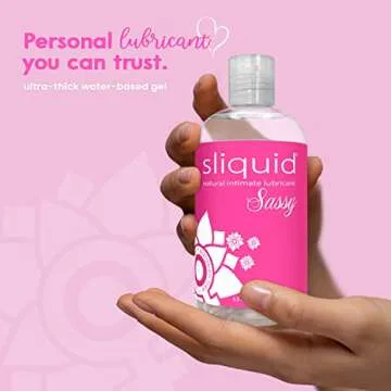 Sliquid Sassy Water-Based Lube - Thick, Long-Lasting Gel, Natural Lube for Women/Men/Couples, Unscented, 8.5 Fl Oz