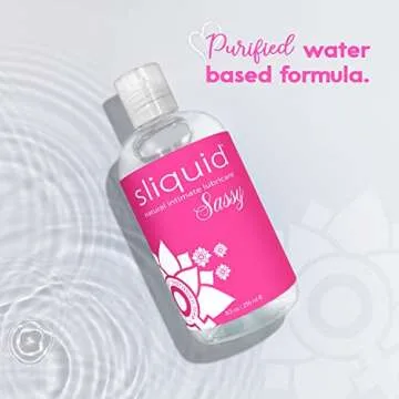 Sliquid Sassy Water-Based Lube - Thick, Long-Lasting Gel, Natural Lube for Women/Men/Couples, Unscented, 8.5 Fl Oz