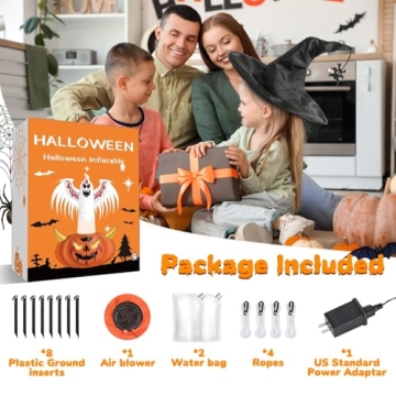 8FT Halloween Inflatable Ghost with Projection Light