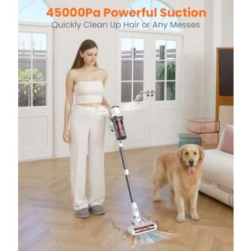 Cordless Vacuum Cleaner with 60Mins Runtime and Anti-Tangle
