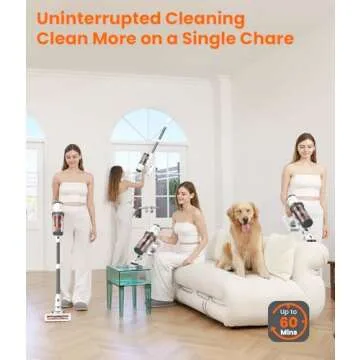 Cordless Vacuum Cleaner with 60Mins Runtime and Anti-Tangle