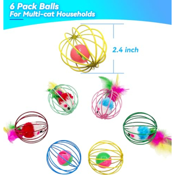 QUVOVID Cat Toys - Interactive Bell Balls & Mice for Cats