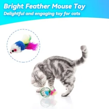 QUVOVID Cat Toys - Interactive Bell Balls & Mice for Cats