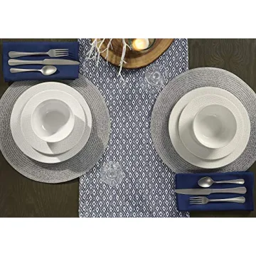 DII Farmhouse Mini Diamond Braided Table Runner, 15x72