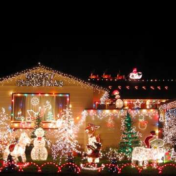 Dazzle Bright Outdoor Christmas String Lights, 1000 LED 328 FT Plug in Fairy Light with Remote Control 8 Modes & Timer, Waterproof Decoration for Home Garden Yard Xmas Wedding, Warm White