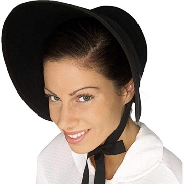 Rubies Women's Colonial Felt Bonnet Costume, Black for Themed Parties and Halloween