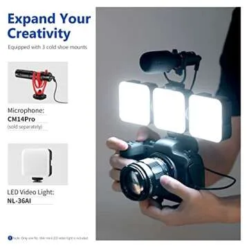 NEEWER LED Video Light,Portable Bi-Color 3200K~5600K Dimming Lights for Cameras, CRI 97+, 8 Scene Modes, 2000mAh Rechargeable Battery for Gaming/YouTube/Vlog/Photography - NL-36AI