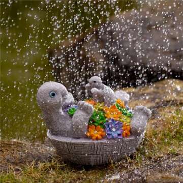 Pohabery Solar Turtle Figurines for Garden Decor