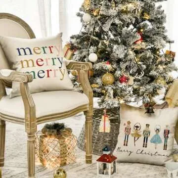 AVOIN Colorlife Christmas Nutcracker Pillow Covers 4 Pack