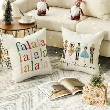 AVOIN Colorlife Christmas Nutcracker Pillow Covers 4 Pack